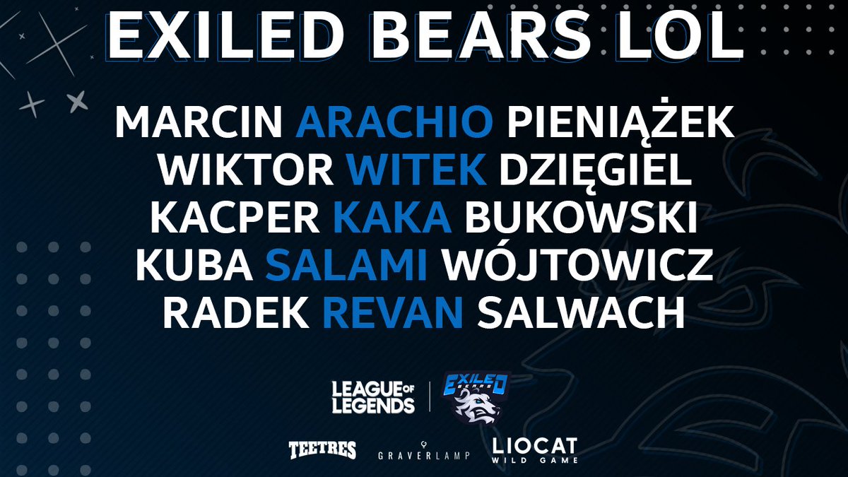 ExiledBears's tweet photo. Tak prezentuje się skład który powalczy w Play-offach @UGamingpl 👏, bez was nie damy rady więc liczymy na doping!
#LeagueOfLegends #Squad #Ugaming #ExiledBears https://t.co/Tl3VdoaSyU