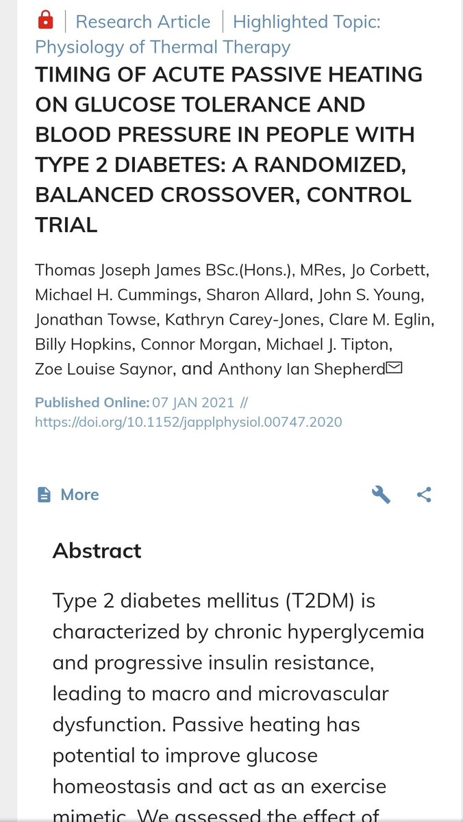 Thomas_J_James's tweet photo. Nice to see my first paper out now in @japplphysiol. Thanks again to all involved, especially my supervisors @ShepherdAnt @Zoe_Saynor and Dr Jo Corbett. @UoPScience @QAHospitalNews @CHaRT_UoP @ExtEnvLab_UoP #thermaltherapy #passiveheating #type2diabetes https://t.co/s7Ap2MIEem https://t.co/RpP6IC1KOO
