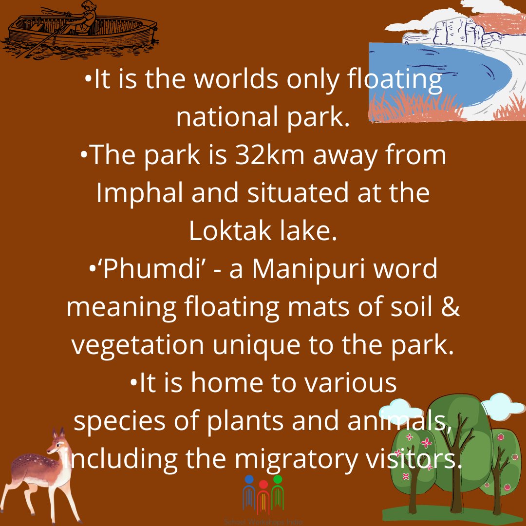 IndiaWorkshops's tweet photo. NATURE SCIENCES COURSE:

This course aims to create awareness among the students about the world's only floating national park - the Keibul Lamjao National Park in Manipur and its importance.
#schoolworkshopsindia #ib #ibdp #IGCSE #onlineworkshop #onlinecourse ##learningisfun✏📝 https://t.co/fRIvp9PkVv
