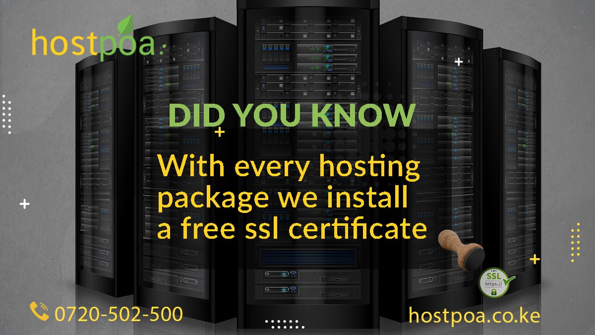 hostpoa's tweet photo. Fun Fact Friday, Did you know, with every hosting package we install a free ssl certificate.
#furahiday #funfactfriday #kaweekendi  #2021 #happynewyear #hostpoa #domainames #webhosting #technologydays #freessl #securewebsites #sslcertificates #njaanuary https://t.co/l6j0WaU4ZV