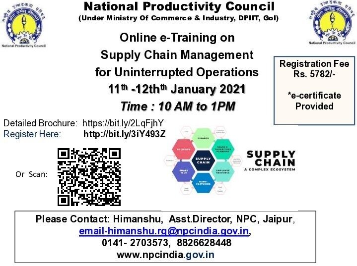 subhra310's tweet photo. #eTraining #Supply #Chain #Management
#SCM
11-12 January 2021
#Details: https://t.co/n80KBZU0Eq
#RegisterNOW https://t.co/WR6U5wfyiR or scan QR Code
@minmsme @PsuWatch #PSUWatch https://t.co/hJvlxZdBf1 https://t.co/0fBKNNj3SC