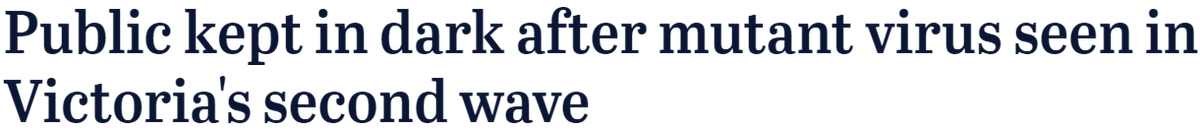 The headline: Are  @DanielAndrewsMP and  @VicGovDHHS supposed to inform us each time the virus mutates? Viruses mutate. That is what they do. This is why there is so many different strains of the flu. Will  @theage inform us that the sky is blue tomorrow?  #ThisisNotJournalism