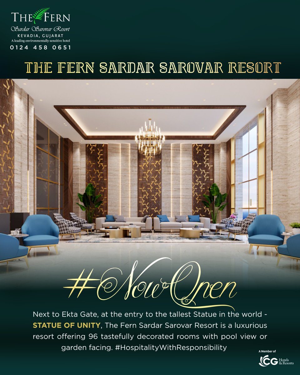 FernHotels's tweet photo. Next to Ekta Dewar- Entry to the Tallest Statue in the world #TheStatueOfUnity The Fern Sardar Sarovar Resort is a luxurious resort. Our resort gives you a chance to rejuvenate on your journey &amp; discover the heritage associated with Iron Man of India.

Call 0124 - 458 0651 https://t.co/Fqlv5uG6Lu