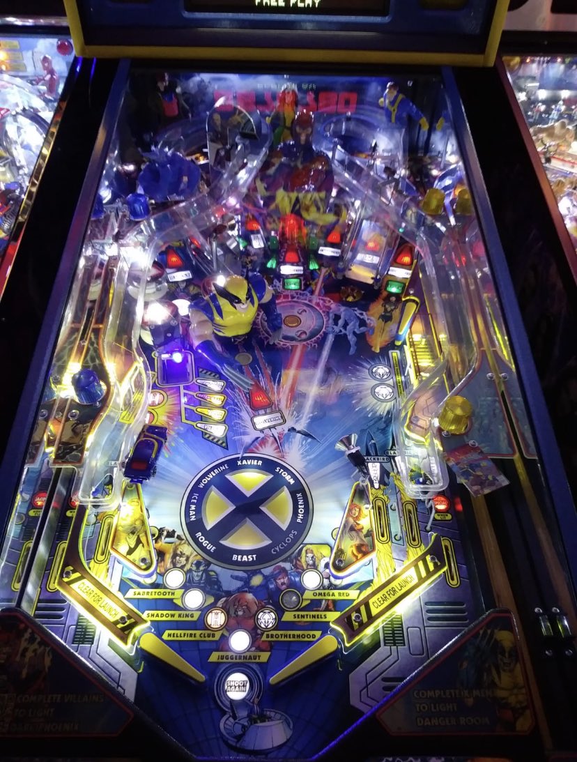 pinballbazaar's tweet image. A customers X Men machine featuring Helix Yellow CPM Protectors, Comet LED GI, Blue PerfectPlay rubbers. pinballbazaar.co.uk/game/x-men/ #pinball #pinballmods #xmen