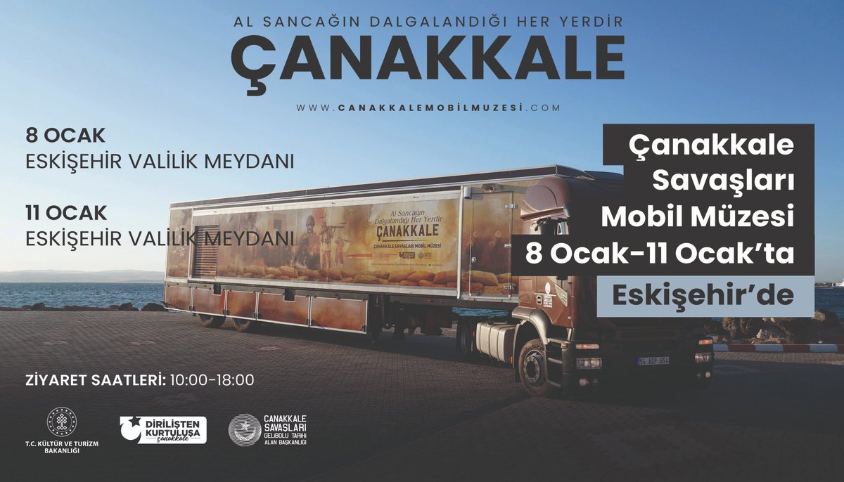 Çanakkale Savaşları Mobil Müzesi 8-11 Ocak'ta Eskişehir'de.