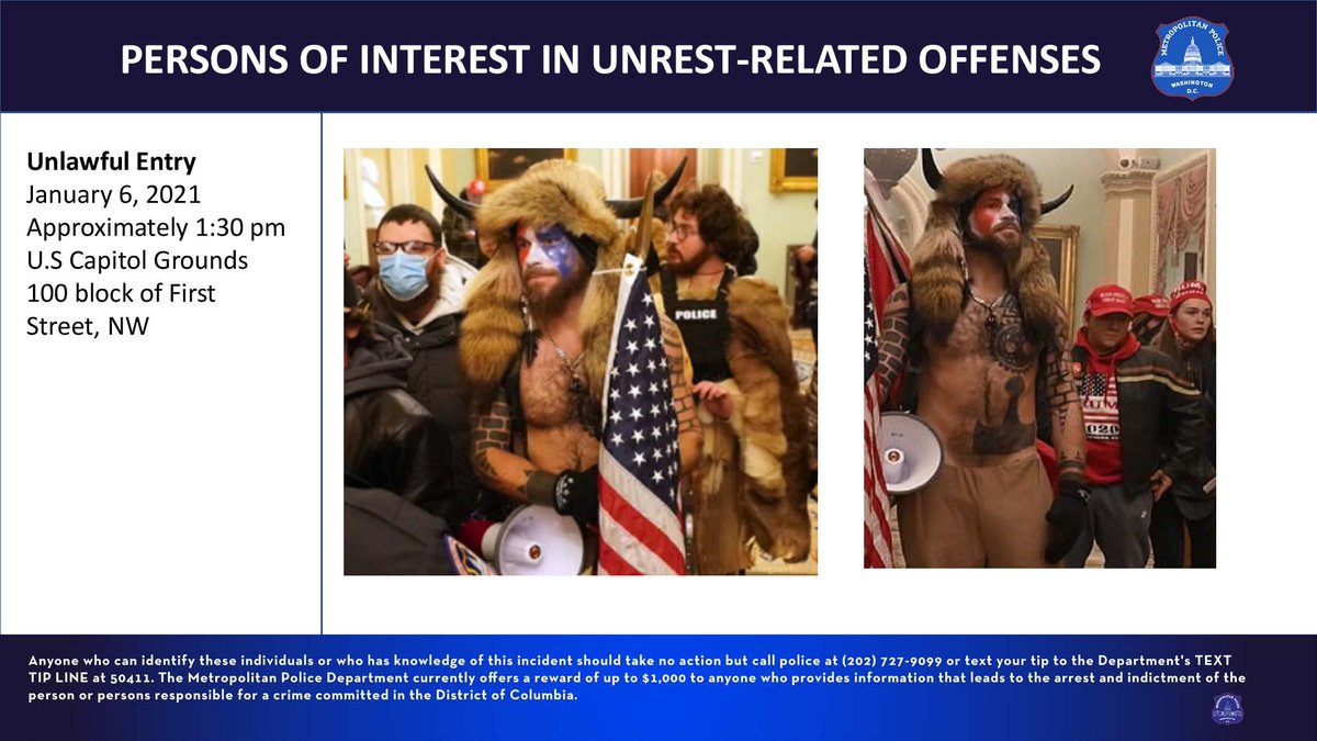 POTUS45_2016's tweet photo. Anyone who can identify these individuals or who has knowledge of any of these incidents should take no action but call police at (202) 727-9099 or text your tip to the Department's TEXT TIP LINE at 50411.
https://t.co/pyLH1cVHV2 https://t.co/nosv9m1pDT
