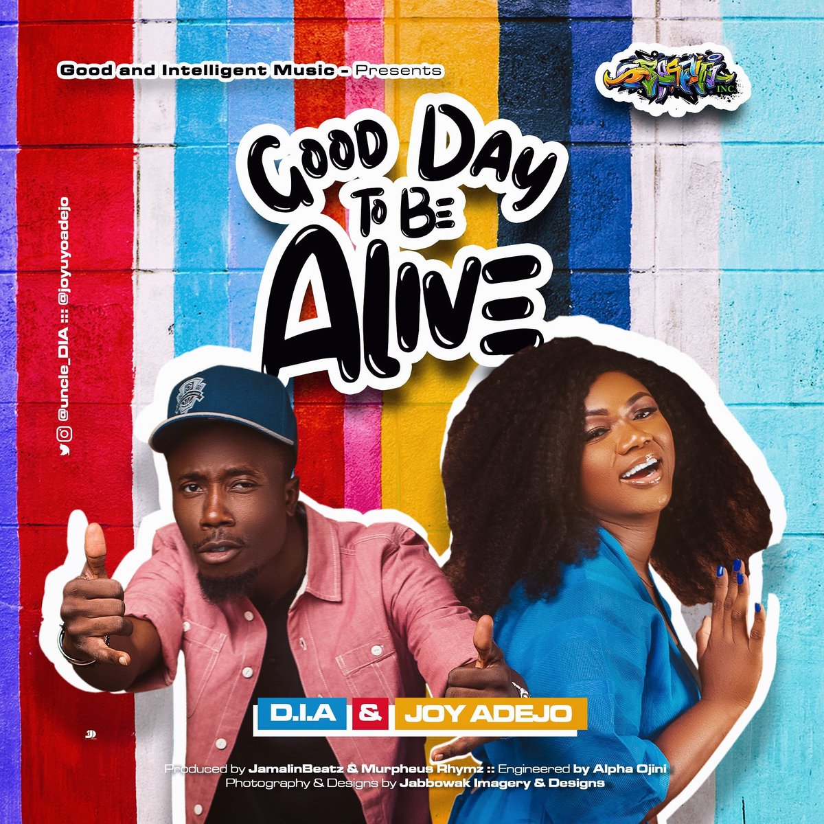 Brand New Single 
#AGoodDayTobeAlive

@uncle_dia & @joyuyoadejo 
Producers : @murpheusrhymz & @jamalinbeatz
Engineer : @Alpha_Ojini of Focus Mix

Listen and Share because its definitely 
fanlink.to/uncleDIA