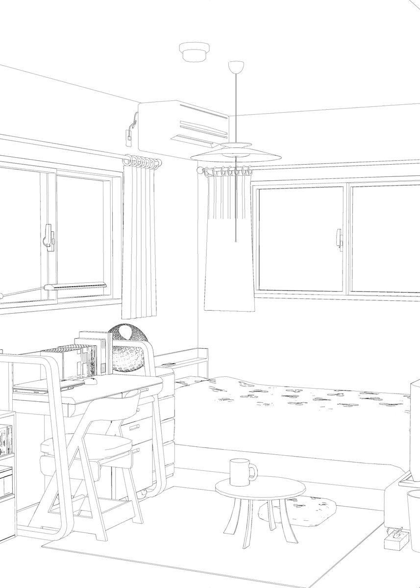 お世話になっております。こう言った3Dで線画にしたものを商業作品として素材感を無くした背景にするにはどうしたらいいのしょうか?
お教えいただければ幸いです。よろしくお願いいたします。
#しつもん背景美塾
