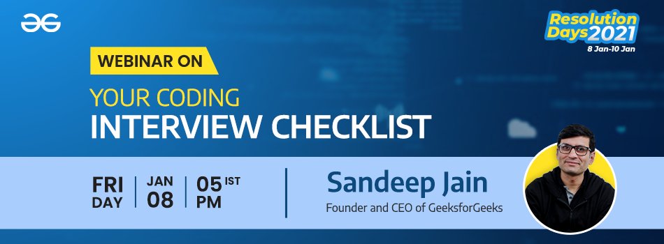 geeksforgeeks's tweet image. Don't miss out the #Geek of All Time!

Today at 5 PM IST!

Set your #Reminders now-&amp;gt;youtu.be/0Su9b1uReGo

#ResolutionDays2021
#Fridaymotivation #interviewhelp #learntocode #InterviewTips #GFG #dsa #OS #dbms #codinghelp
