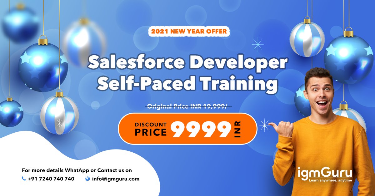 igmguru's tweet image. Lets Celebrate Year 2021 With Huge Discount on Salesforce Developer Self-Paced Training.
Enroll now and get additional benefits.
igmguru.com/salesforce/sal…
#salesforcedevelopertraining #salesforcetraining #2021 #onlinetrining #selflearning #igmguru