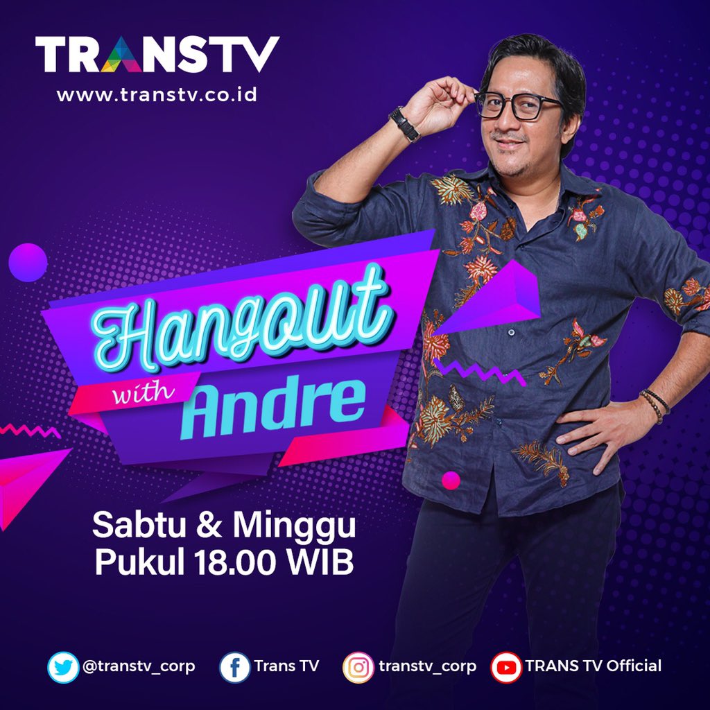 TRANSTV_CORP's tweet photo. Tahun Baru, Program Baru! Pasti Seru!
#TRANSTV mempersembahkan #ProgramBaruTTV βHangout With Andreβ
Yuk kita nongkrong asik bareng Sultan Bintaro #andreastaulany mulai dari yang seru, ngobrol unik, dan juga menarik.
Sabtu & Minggu
Pukul 18.00 WIB
Jangan sampai kelewatan ya!π https://t.co/7jxXnM9QGJ