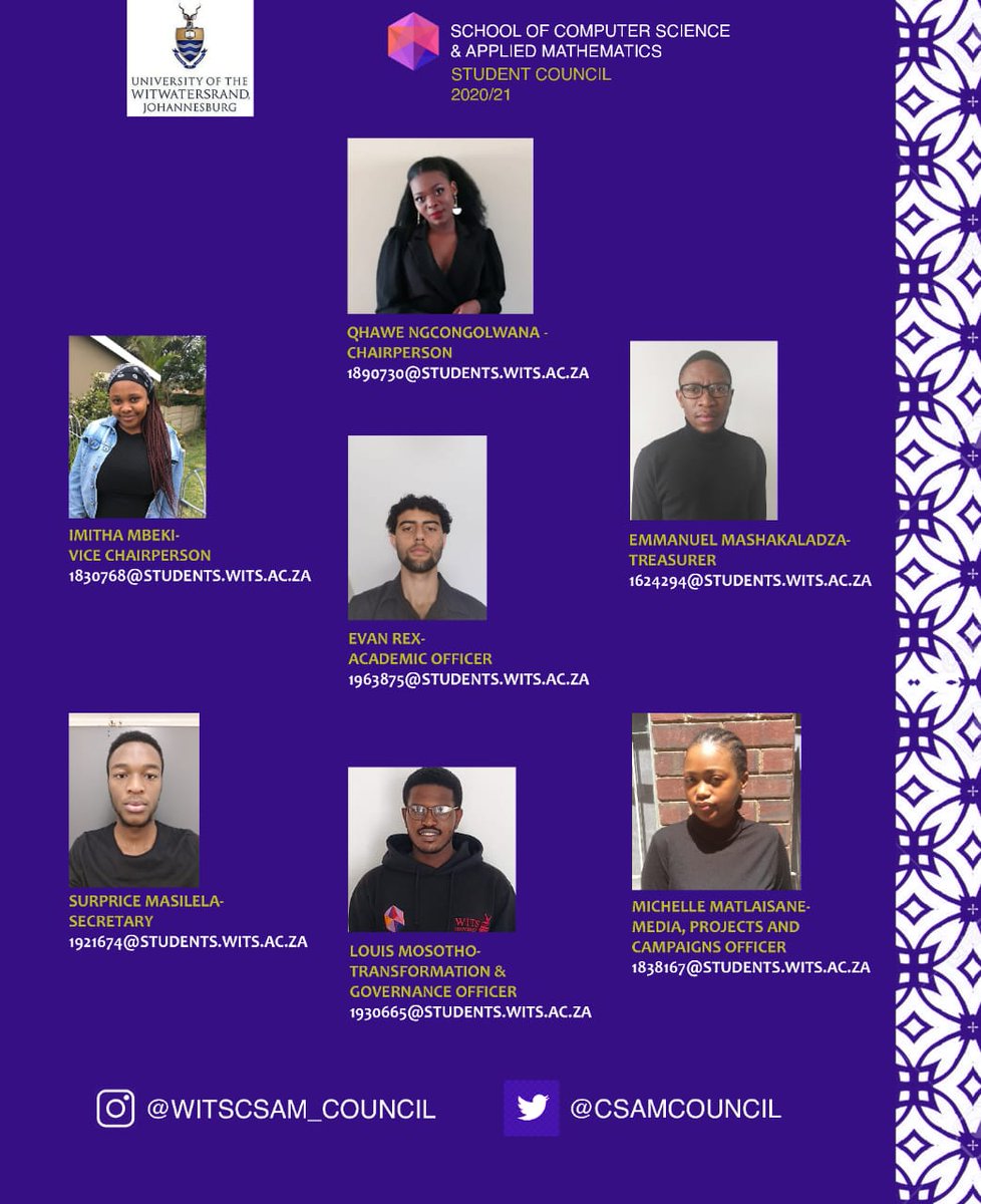 Your CSAM student council
2020/21
Thuma thina , we are here to serve you!