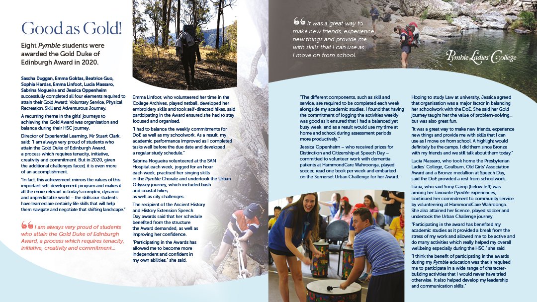 Experiential education is so important to us at Pymble and we could not be more proud of the eight Year 12 2020 students who achieved their Gold Duke of Edinburgh award 🏕 all while studying for their HSC! Read more here: bit.ly/3pXzLLa #watchuschangetheworld #pymblelc