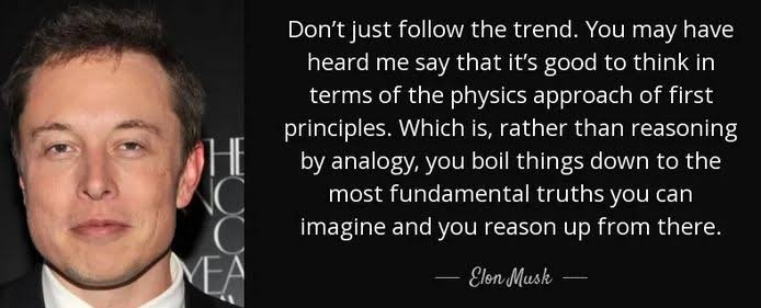 Day 8: Page 84/197Finished another chapter: "First Principles Thinking"It's important to ask questions, identify assumptions, and research on why things are the way they are.Having a "First Principles Thinking" mindset (like  @elonmusk) helps you in making better decisions.