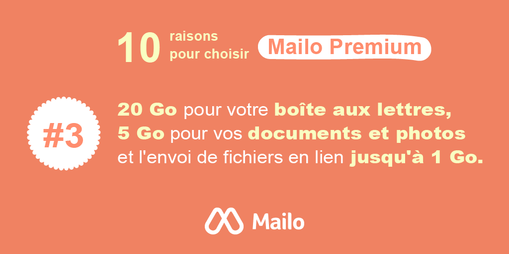 HelloMailo's tweet photo. Et si en 2021 vous passiez à notre version Premium ? Voici le rappel de quelques bonnes raisons pour le faire, #bonnesrésolutions21 #Raison3 #stockage https://t.co/lQetBFtEEs
