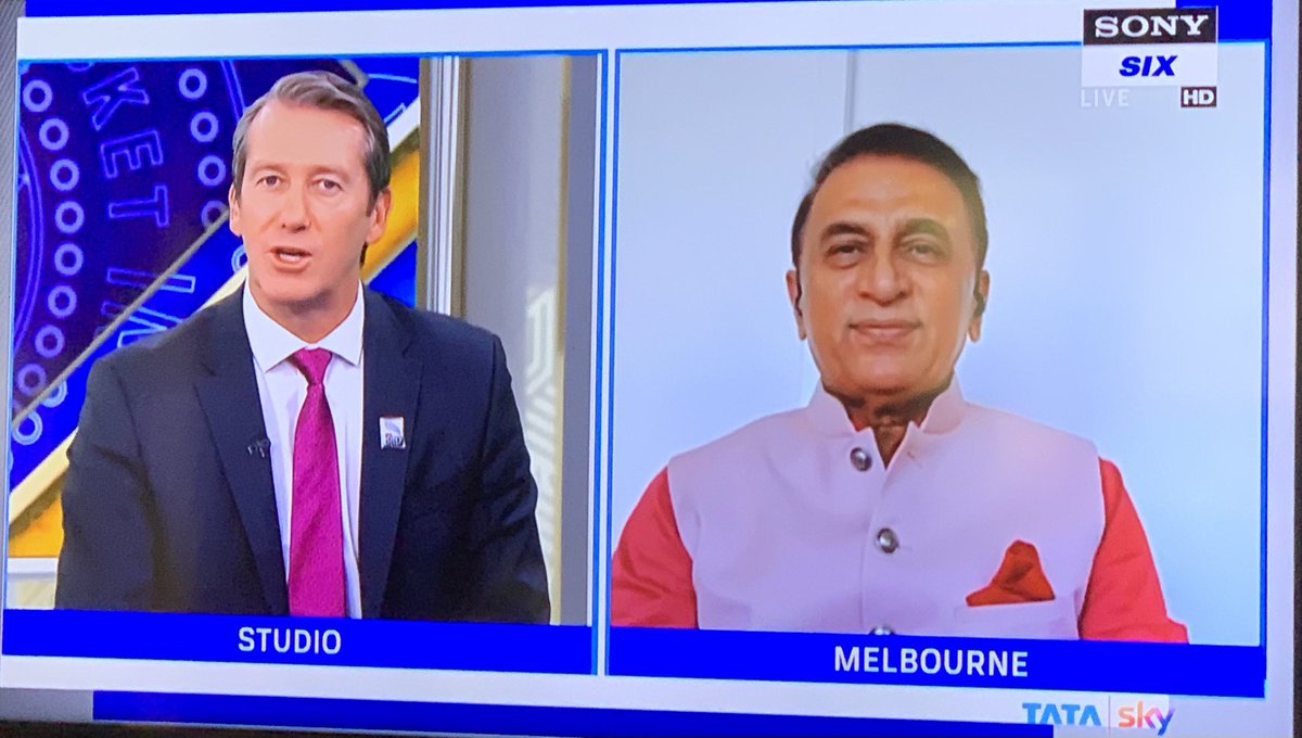 TheSwamy's tweet photo. #IndVsAus New world order
#Gavaskar in the #MelbourneStudio and @glennmcgrath11 in the #MumbaiStudio of @SonyLIV for the #PinkTest in #Syndey https://t.co/CLRjFOuIKf