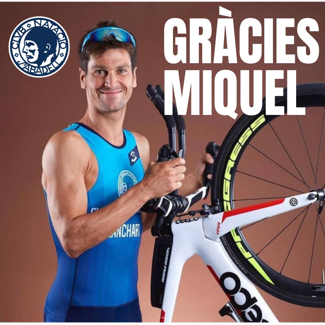 🙌🏻🙌🏻🏊🏻🏃🏻‍♂️🚴🏻‍♂️GRÀCIES MIQUEL!!! El nostre triatleta @MiquelBlanchart es retira de la competició. Referent d’aquest esport al nostre club i arreu. Amb un palmarès esportiu al envejable. Inconformista, lluitador, i gran esperit de superació. El Club és casa teva!! #somcnsabadell⚪️🔵