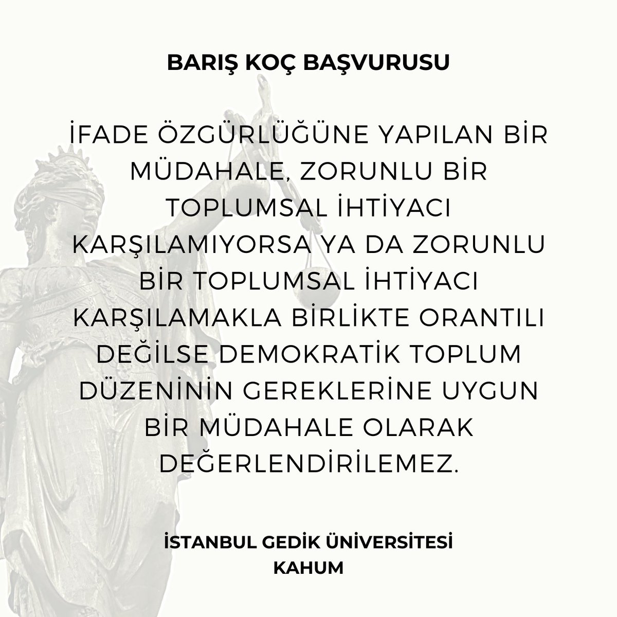 Kararın Linki :  resmigazete.gov.tr/eskiler/2021/0…

#resmigazete #resmigazetedebugün #karşılaştırmalıhukukmerkezi #kahum #istanbulgediküniversitesi #gedikhukuk #dilekçehakkı #ifadeözgürlüğü #disiplincezası