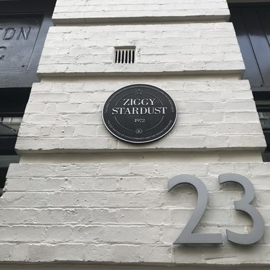 And it's that they are two of the very few recipients of plaques dedicated to fictional characters. Bowie's commemorates Ziggy Stardust at 23 Heddon Street, while the other, of course, is at 221b Baker Street :)