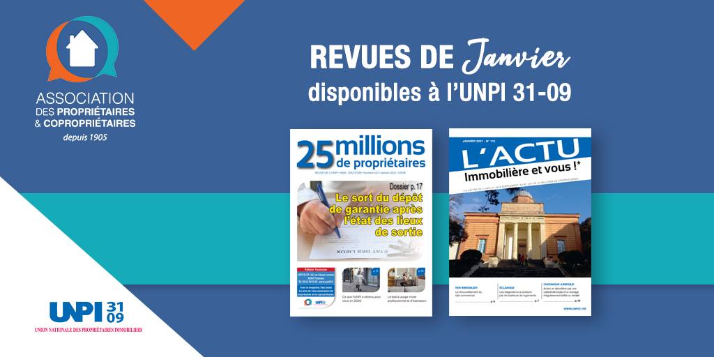 asso_immo's tweet photo. 📰 Les revues du mois de Janvier 2021 sont enfin disponibles !
➡️ Adhérez à l'#UNPI3109 et profitez de nos nombreux services notamment un abonnement aux 2 revues d’informations en droit immobilier : https://t.co/tpFHfjVFVW https://t.co/F7aGPJkcF9