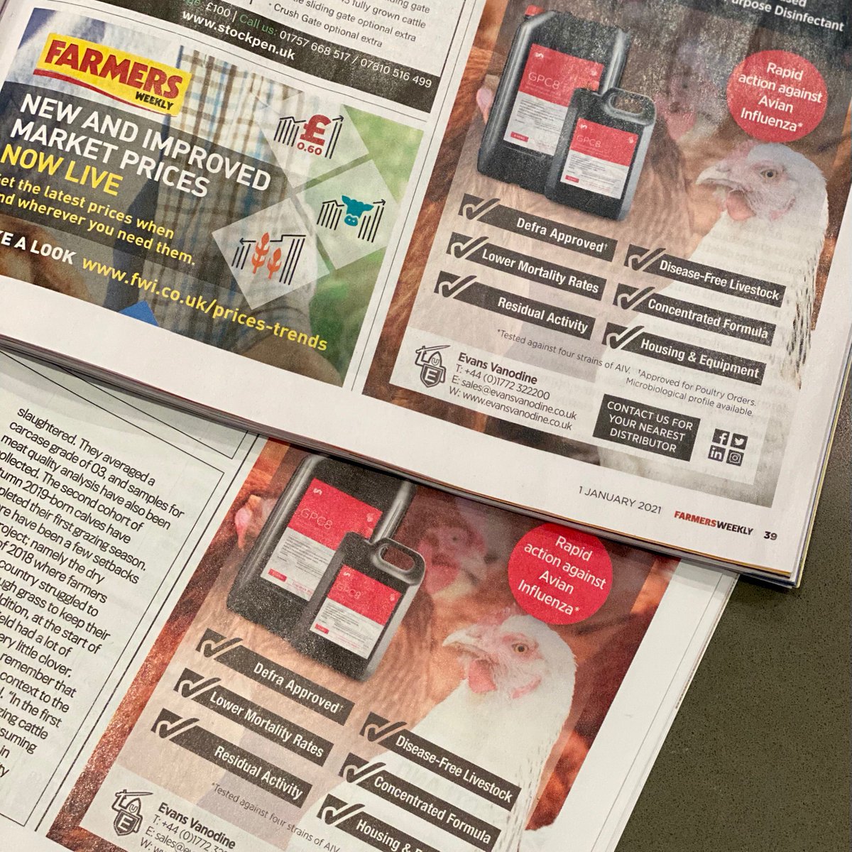 evansvanodine's tweet photo. Have you seen our recent Ads in #FarmersWeekly #FarmersGuardian and #ScottishFarmer ?

Discover recommendations and advice to help prevent #AvianFlu infection here: https://t.co/CPxTMIX0Yb

#avianinfluenza #biosecurity #birdflu #poultry #ukagriculture #HPAI #BritishPoultry #DEFRA https://t.co/FGUUfu6d47