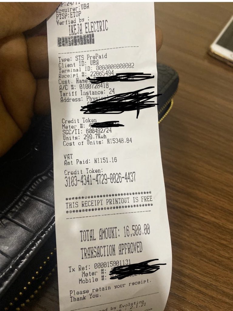 Dear  @IkejaElectric how do I go from paying 16,500 for 300 units barely two weeks ago to getting 142.5 units for 16,500. Are you now charging 115.8 Naira per units.  @NERCNG this is a total rip off!  @MyGbagada  @Gidi_Traffic  @instablog9ja