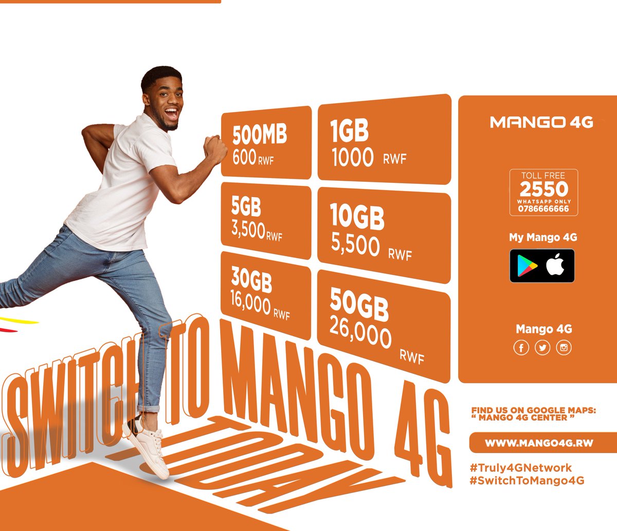 Mango4G's tweet photo. Keep in touch with your people from all the corners of the planet with super fast, stable and affordable internet in Rwanda. Install #MyMango app and be able to recharge for yourself once your package exhausts. .#Mango4G #Agahebuzopacks #Truly4GNetwork #SwitchToMango4G https://t.co/aow2xX67gM