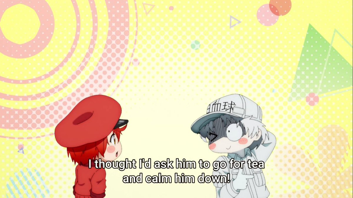 Kissmesenseiii's tweet photo. omg new white blood cells im screaming they are so freaking cute omfffff look at themmsjnvsjb #CellsAtWork #cellsatworkseason2 https://t.co/31wvvP9L34
