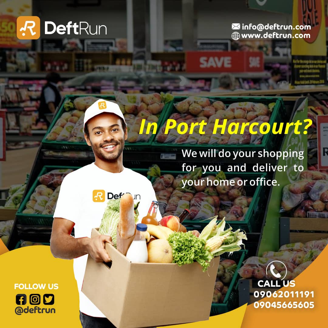 DeftRun's tweet photo. Yes, we know that 1 BTC = ₦15m, and Zlatan may have blocked DJ Cuppy for nothing. But do you know that you can order all your groceries in #PortHarcourt via @DeftRun  and have them delivered to your doorstep? Visit https://t.co/Z02M4zobZR to create your shopping list. #deftrun https://t.co/uZ5zGJNCVI