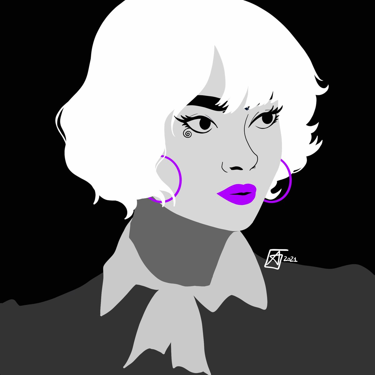 Al1c3_9990's tweet photo. purple 🟣

#arte #procreateart #illustration #lady #digitalart #blackandwhite #colors #taylorlashae https://t.co/h8hu5R5jSQ