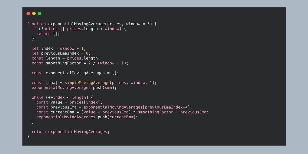 To access the previous EMA on each iteration, you can make use of the result array that already contains everything you need. And by keeping a separate index that tracks the number of EMAs calculated, you can access the previous result within that array.