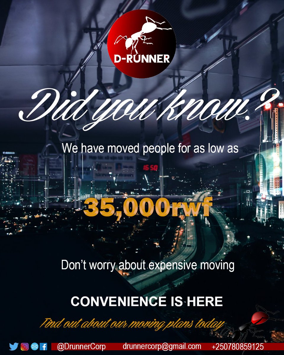 DRunnerCorp's tweet photo. Sometimes, we worry because we don't know. Or because we don't ask. Our services are so flexible that we have served people for a lot less than they could imagine. Inquire today about our flexible solutions. CONVENIENCE IS HERE. Use it friends.
#DrunnerCares #VisitRwanda https://t.co/jtEM15K95E