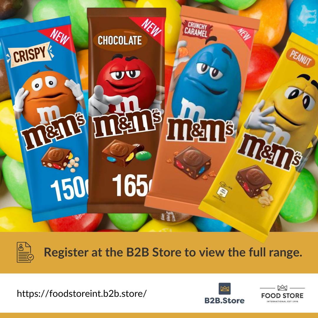 FoodStore_Int's tweet image. 🍫 Your customers will love these M and M's chocolate bars! Available in 4 flavours the bars are packed full of classic M and M's, including peanut &amp;amp; crispy.

Check pallet sizes and pricing here: foodstoreint.b2b.store