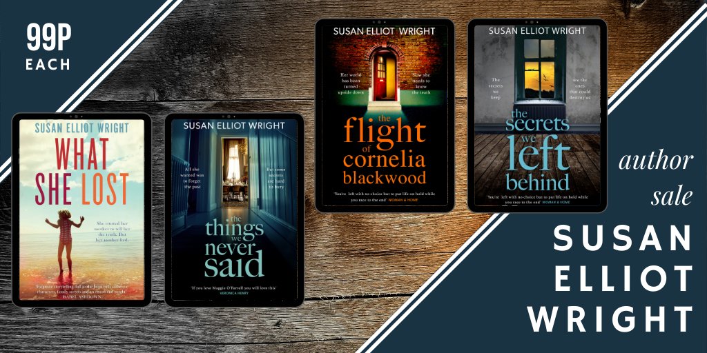 For the whole month these 4 e-books by <a href="/sewelliot/">susan elliot wright</a> are just 99p each!

‘Dark and compelling, a slow-motion collapse' Julie Cohen
'You’re left with no choice but to put life on hold while you race to the end’ Woman and Home

ow.ly/gmix50D2j4k