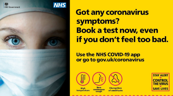 SedgemoorDC's tweet photo. Got symptoms? It's essential to self-isolate immediately and get tested.

Whilst waiting for your test results you must continue to self-isolate, whether or not you still have symptoms. 

 https://t.co/3cGiCQUUOs https://t.co/oYRovpMNvE