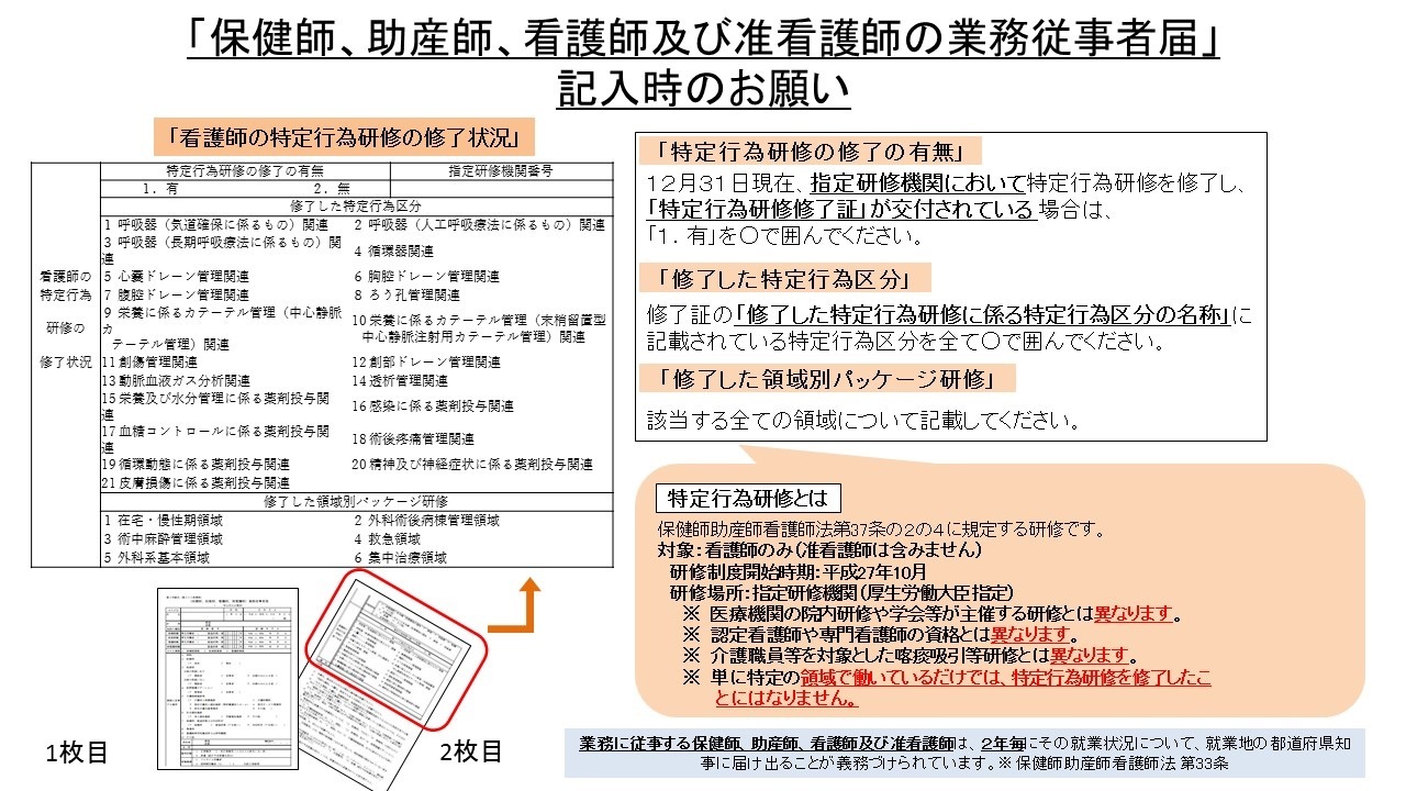 Uzivatel 厚生労働省 Na Twitteru 看護職の皆さま 令和2年度は 業務従事者届 届け出の年です 12月31日時点での就業状況を各都道府県へ令和3年1月15日までに届け出るようお願いします 届け出には看護師等の免許番号を記載する欄がありますので 免許証で確認して Uzivatel 厚生労働省 Na Twitteru 看護職の皆さま 令和2年度は 業務従事者届 届け出の年です 12月31日時点での就業状況を各都道府県へ令和3年1月15日までに届け出るようお願いします 届け出には看護師等の免許番号を記載する欄がありますので 免許証で確認して