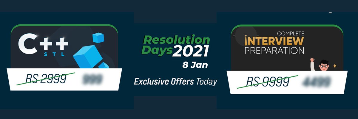 geeksforgeeks's tweet image. Don't miss out on these great offers! 

Check out these and much more-&amp;gt;practice.geeksforgeeks.org/resolution-days

#ResolutionDays2021
#learntocode #LearnProgramming #interview #learning