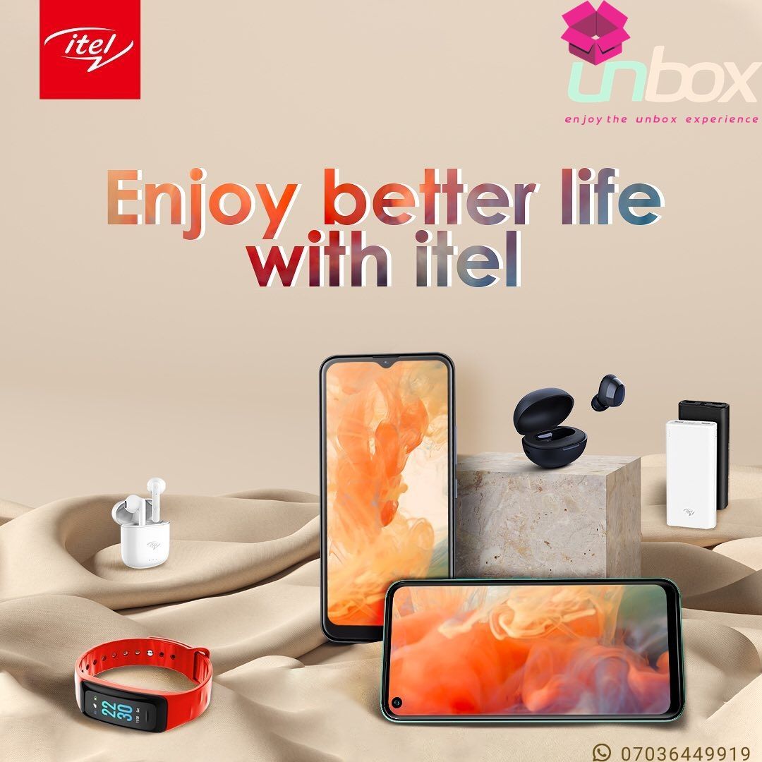 UnboxNg's tweet photo. Enjoy a better life of Itel's latest category of user-friendly products loaded with features. Even better, they are available at pocket friendly prices at Unbox.⠀
⠀
Just send us a Whatsapp message on 07036449919 to place an order.⠀
⠀
#fridaymorning https://t.co/im1ZJr77Cl