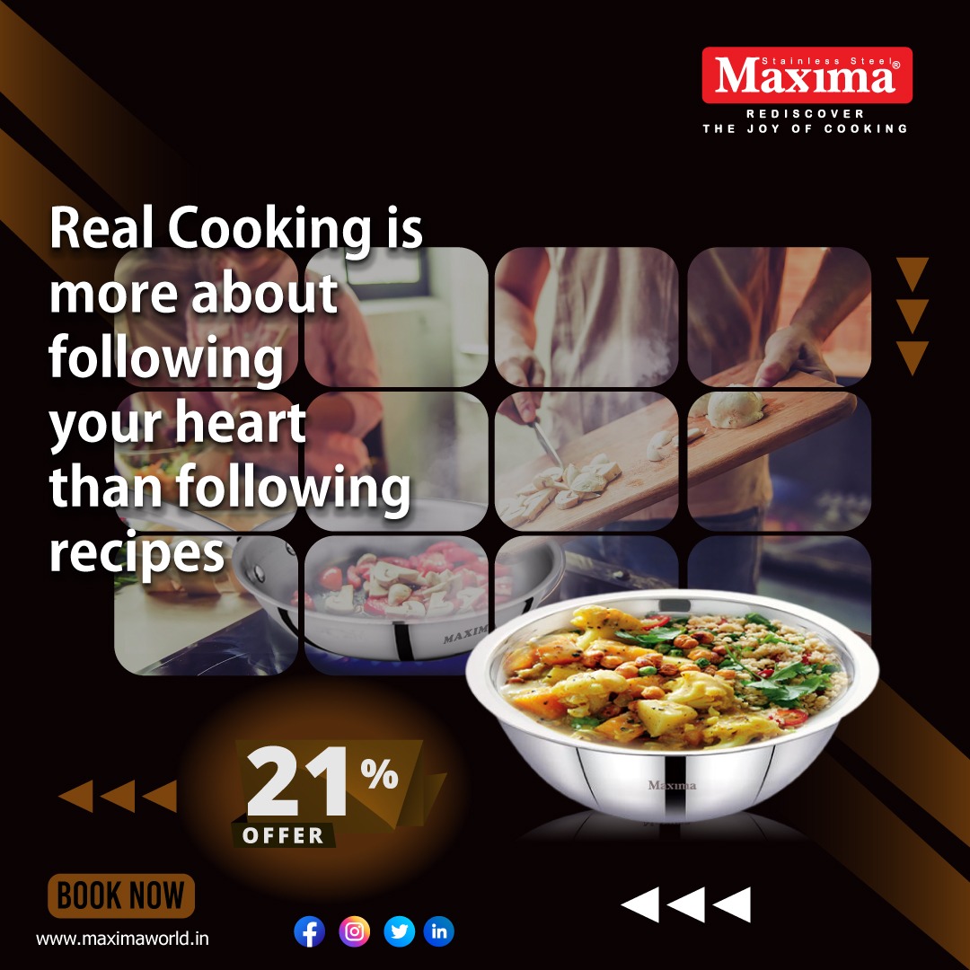 maximakitchen's tweet photo. Real Cooking is more about 🧑🍳
following your heart ❤️
more than following recipes🥘
.
follow your heart with your favourite recipes along with @MaximaWorld triply cookware
.
#maximaworldofficial #maxima #maximafamily #maximaworld #cookware #tableware
#cooker #foodie #kitchen https://t.co/qTh5tI6sqk