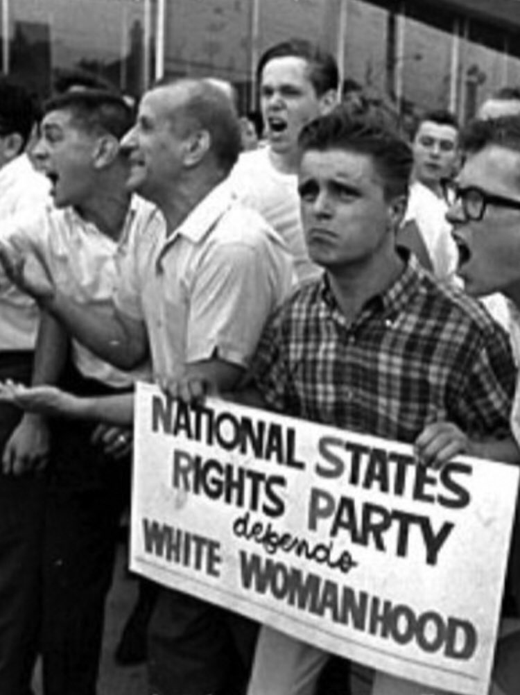 I keep thinking that these are the latest in a long line of violehnt white supremacists. And how Whiteness erases its traces to seem seamless.I only saw these photos of segregationists from the Civil Rights Movement era as an adult.  https://twitter.com/notcapnamerica/status/1346917795083247617