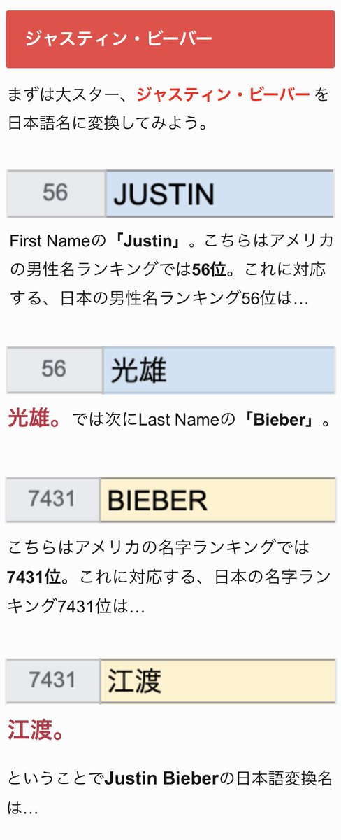 ハリウッドスターの名前が覚えづらいので 海外と日本の姓名ランキングを対応させて 同じ順位の名前に変換させてみました Togetter