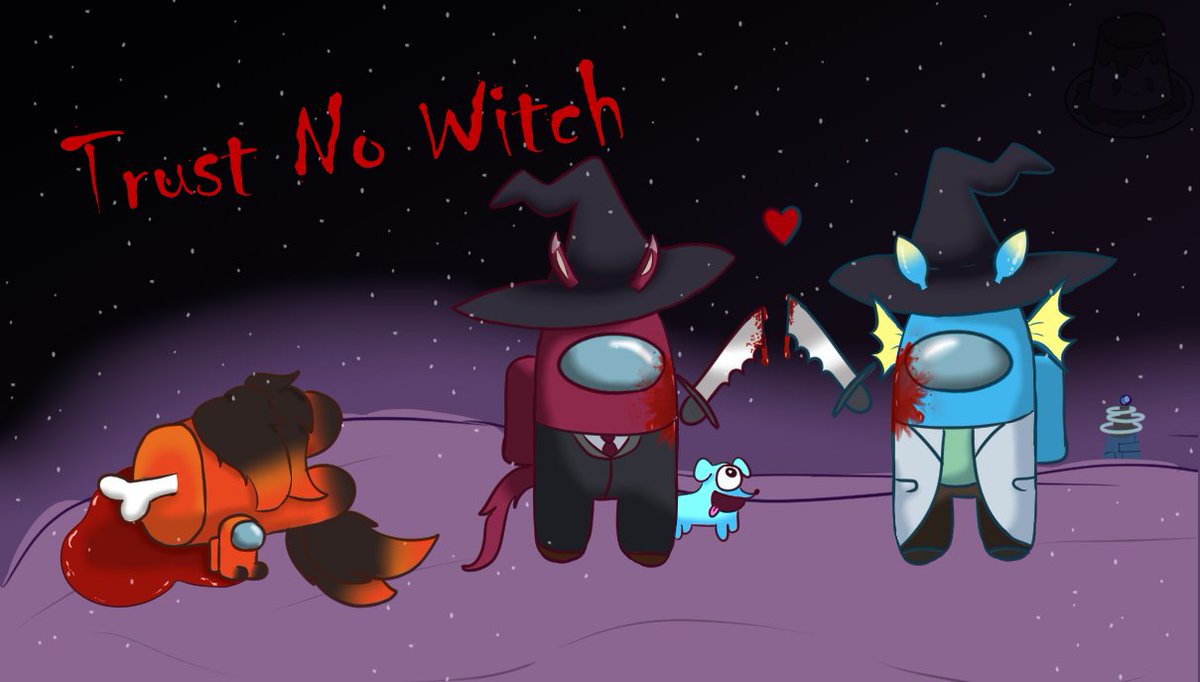 cursed_pudding's tweet photo. After playing a few rounds of Among Us with @DreamingSeaslug and @SylvettePony
I've learned to trust no witch
#seadoodlestia #RaceHorseSylvette #ToastyPudding #VTuberEN #Vtuber https://t.co/Ic50EmyFbS