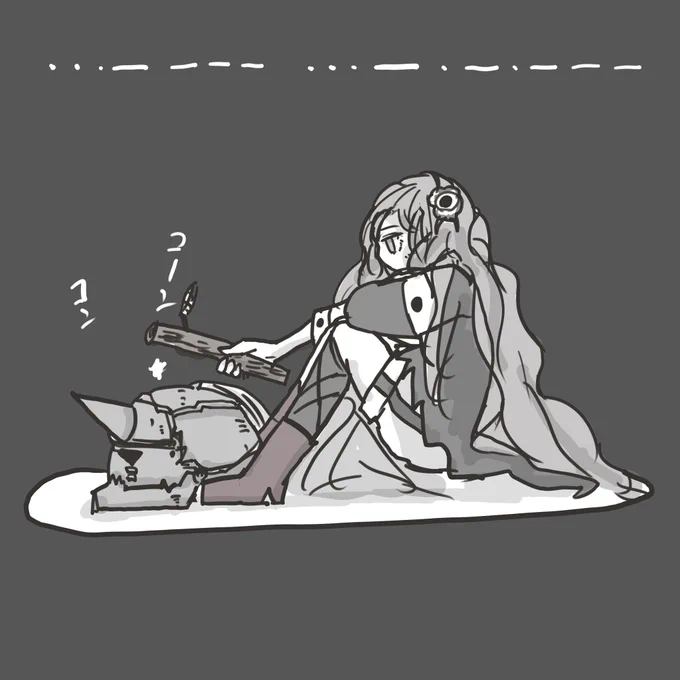 なんかの鎧の頭で遊ぶお情。 