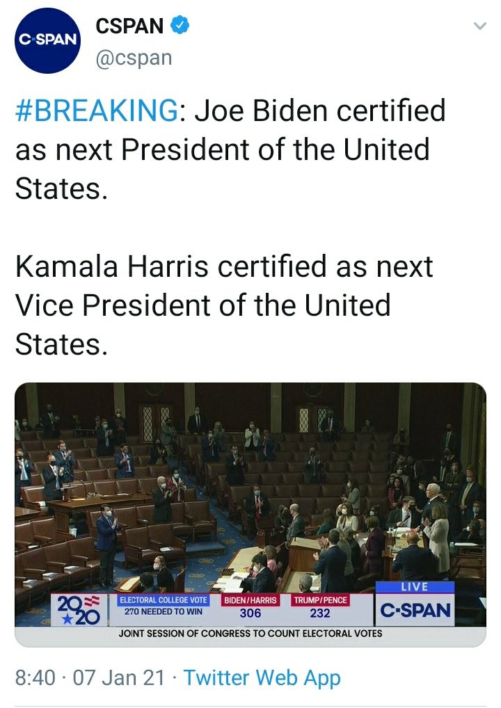 24 hours later, Maajid Nawaz has not yet mentioned the certification of Joe Biden, nor Trump's concession. But he does feature in a Washington Post article reporting on the conspiracy theories and fringe cults spreading the Trumpist message beyond America.