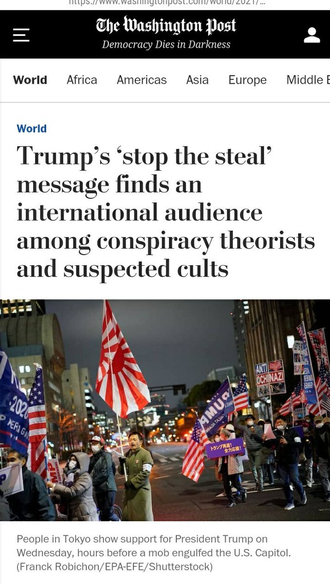 24 hours later, Maajid Nawaz has not yet mentioned the certification of Joe Biden, nor Trump's concession. But he does feature in a Washington Post article reporting on the conspiracy theories and fringe cults spreading the Trumpist message beyond America.