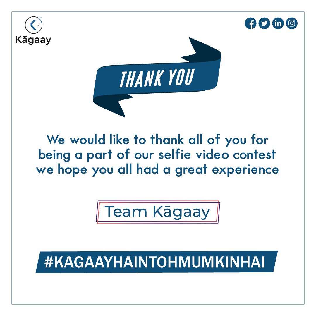 KagaayApp's tweet photo. To everyone who participated in our selfie video contest thank you!
We hope everyone had fun & completed the task.
Stay tuned for the results which will be announced in a weeks time.
#KagaayHaiTohMumkinHain #kagaay #kagaayapp #ContestIndia #contestend https://t.co/UxbdUsnYZf