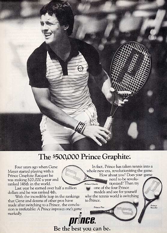 spaghettiracket's tweet photo. After picking up the Prince Racket, Gene Mayer rose from 148th to 4th in the world. Prince's advertisements attributed Mayer's success to him using their racket.
#tennis #spaghettiracket #feellikenadal #tennisracquet #tennisracket #GOAT #tennislife #tennislegend https://t.co/PAim4lVn3L