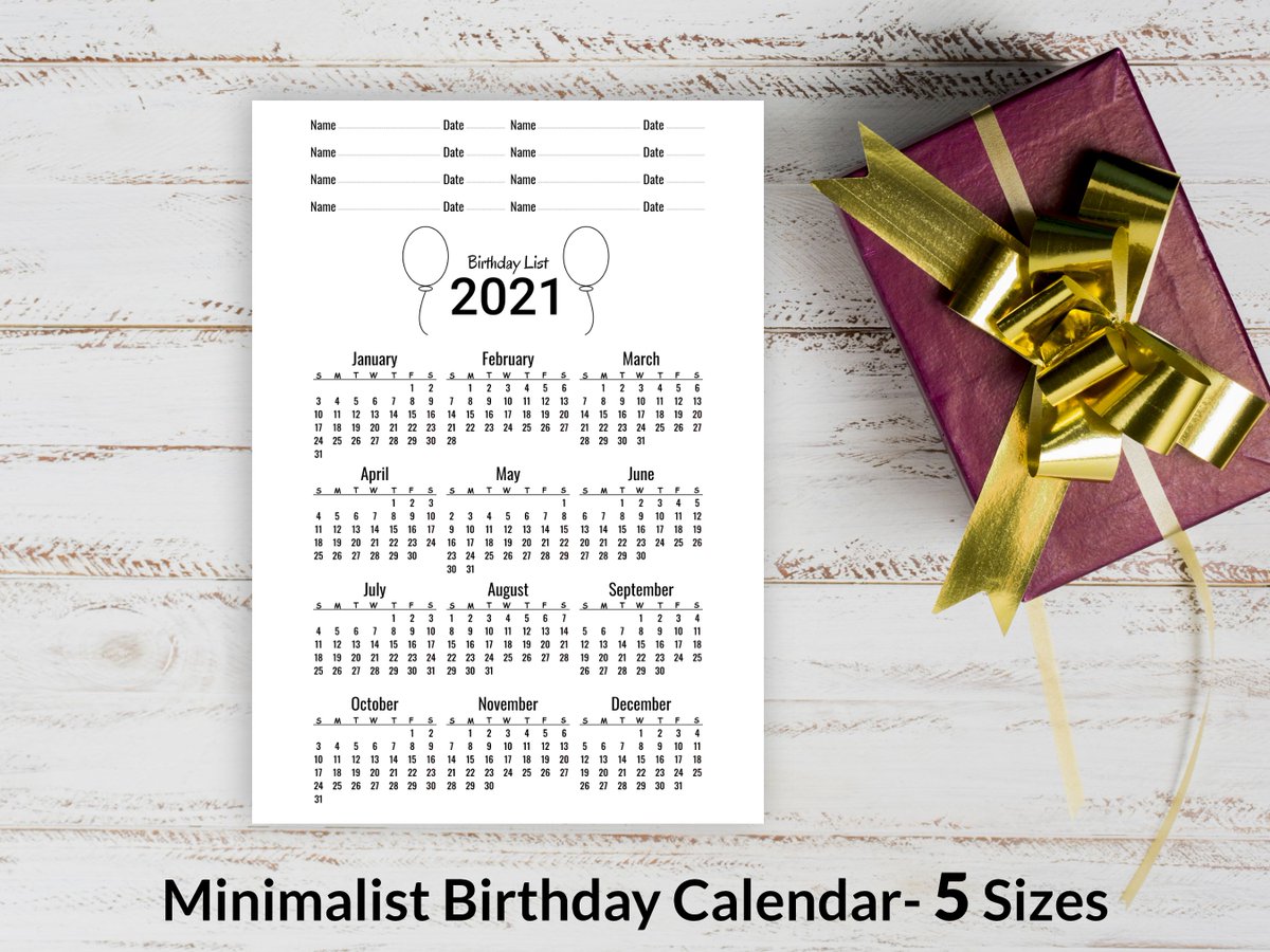 A cool Minimalist Birthday list! Comes in many sizes and perfect for planners.
#Birthdaycalendar #calendar2021 #Calendar #HappyNewYear2021 #plannerlife #2021planner #birthdaydiary #birthdayanniversary #birthdayreminder #etsy #etsyshop #HappyBirthday 
etsy.com/listing/935022…