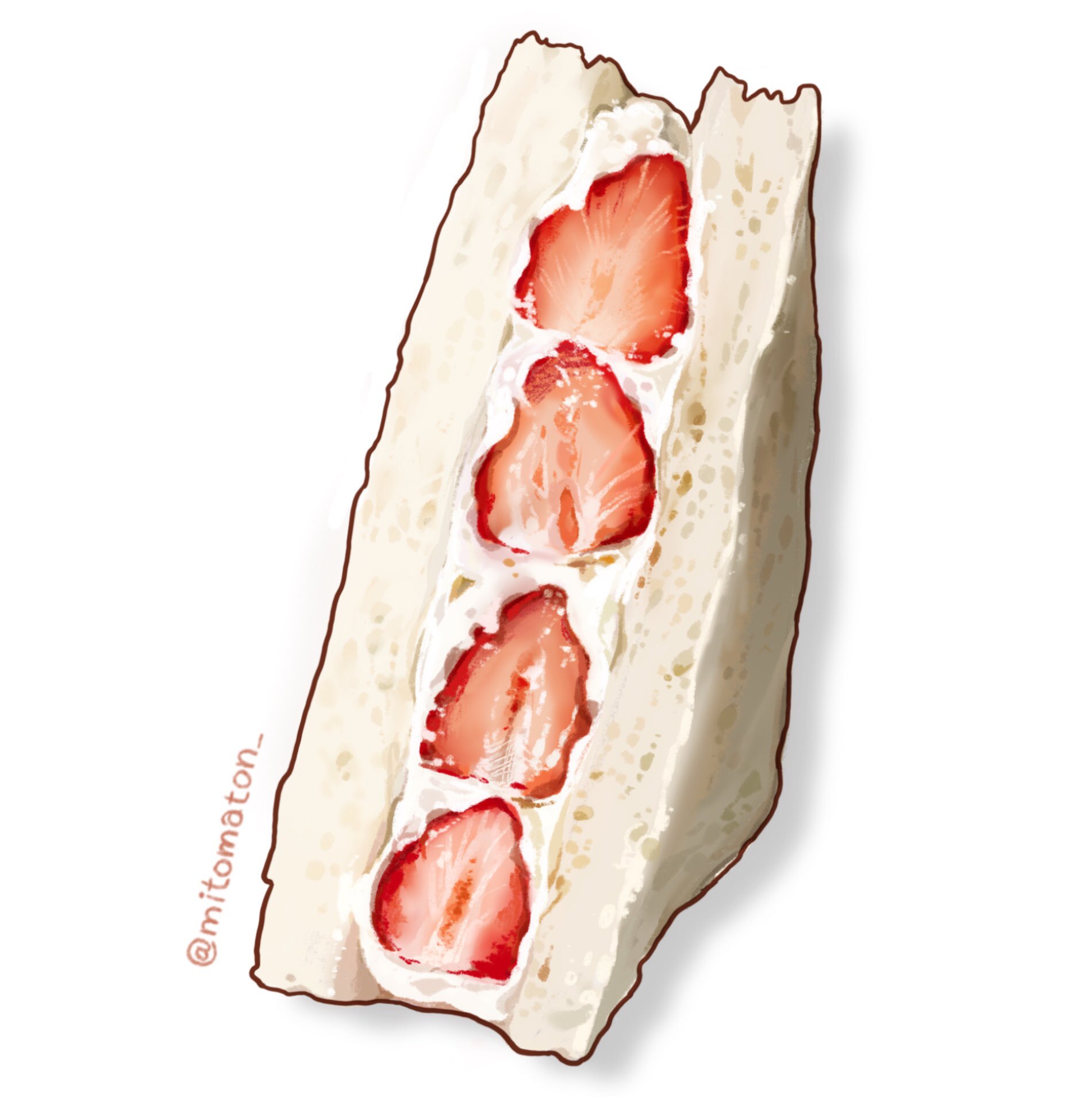 ミトマトン 苺のフルーツサンドを描きました 食べ物イラスト フルーツサンド Procreate Foodillustration T Co W73nncnuci Twitter