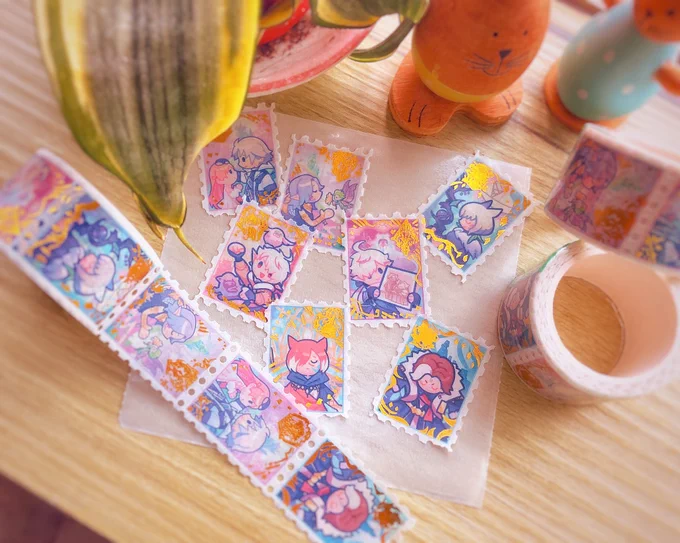~Shop is open!~

https://t.co/omaJQ5vrE9
RTs are appreciated!

New FFXIV washi tapes! FFXIV and Arknights charms have been restocked!

First 50 orders will get a free postcard included in their order!
I'll only be shipping out orders around next week!
Thank you for your patience! 